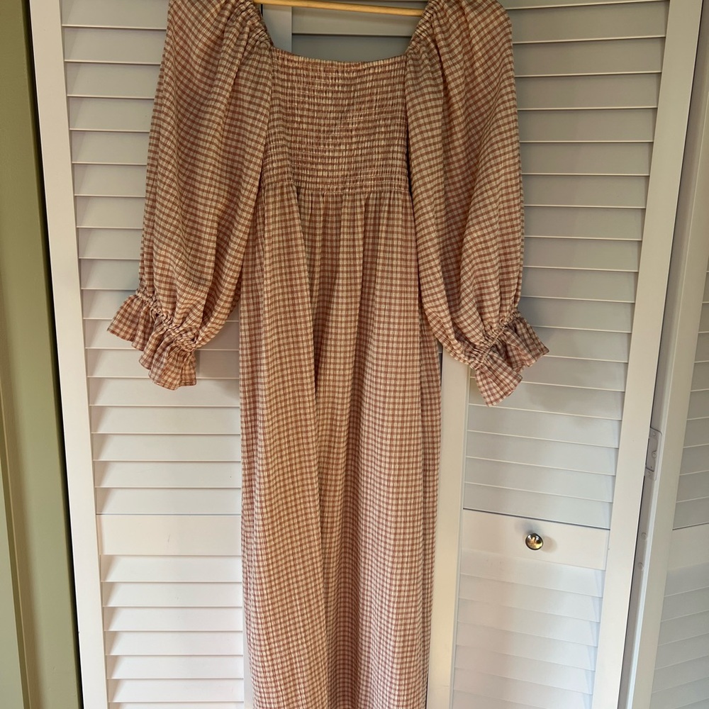 Gingham Puff Sleeve Dress